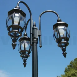 Lampione 3 Luci Stile Vintage in Alluminio Antracite Made in Italy - Impero