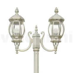 Lampione 2 Luci Stile Vintage in Alluminio Bianco Made in Italy - Dodo