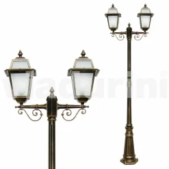 Lampione per esterno a due luci in alluminio made in Italy, Kristel
