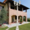 Lampione Stile Vintage a 3 Luci in Alluminio Bianco Made in Italy - Dodo