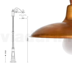 Lampione Stile Vintage in Alluminio Corten e Ottone Made in Italy - Adela