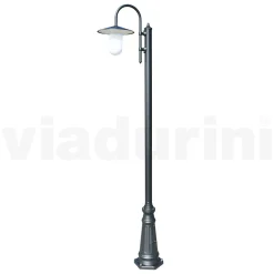 Lampione Stile Vintage in Alluminio Grigio Antracite Made in Italy - Belen