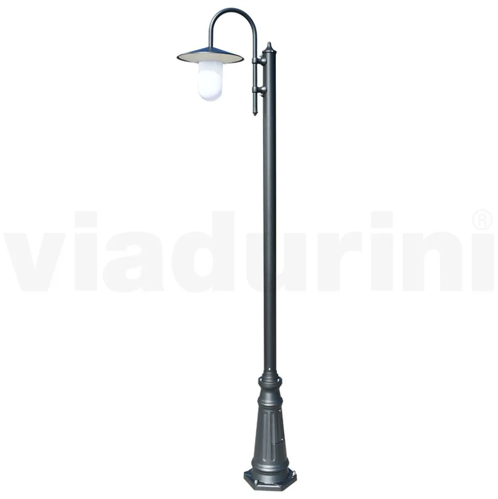 Lampione Stile Vintage in Alluminio Grigio Antracite Made in Italy - Belen
