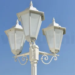 Lampione Stile Vintage 3 Luci in Alluminio e Vetro Made in Italy - Terella