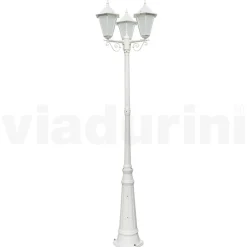 Lampione Stile Vintage 3 Luci in Alluminio e Vetro Made in Italy - Terella