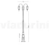 Lampione Stile Vintage 2 Luci in Alluminio Antracite Made in Italy - Impero