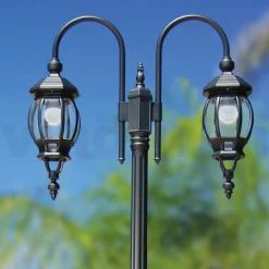 Lampione Stile Vintage 2 Luci in Alluminio Antracite Made in Italy - Impero