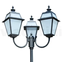 Lampione Vintage a 3 Luci in Alluminio e Vetro Made in Italy - Vivian