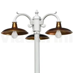 Lampione Vintage a 3 Luci in Alluminio e Ottone Made in Italy - Adela