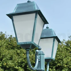 Lampione Vintage a 2 Luci in Alluminio e Vetro Made in Italy - Doroty