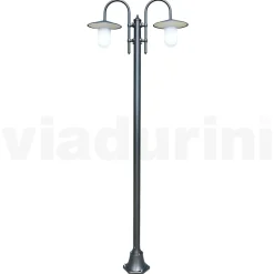 Lampione Vintage da Giardino 2 Luci in Alluminio Made in Italy - Belen