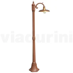 Lampione Vintage in Alluminio con Diffusore in Ottone Made in Italy - Adela