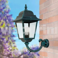 Lanterna a parete da giardino in alluminio fatta in Italia, Aquilina