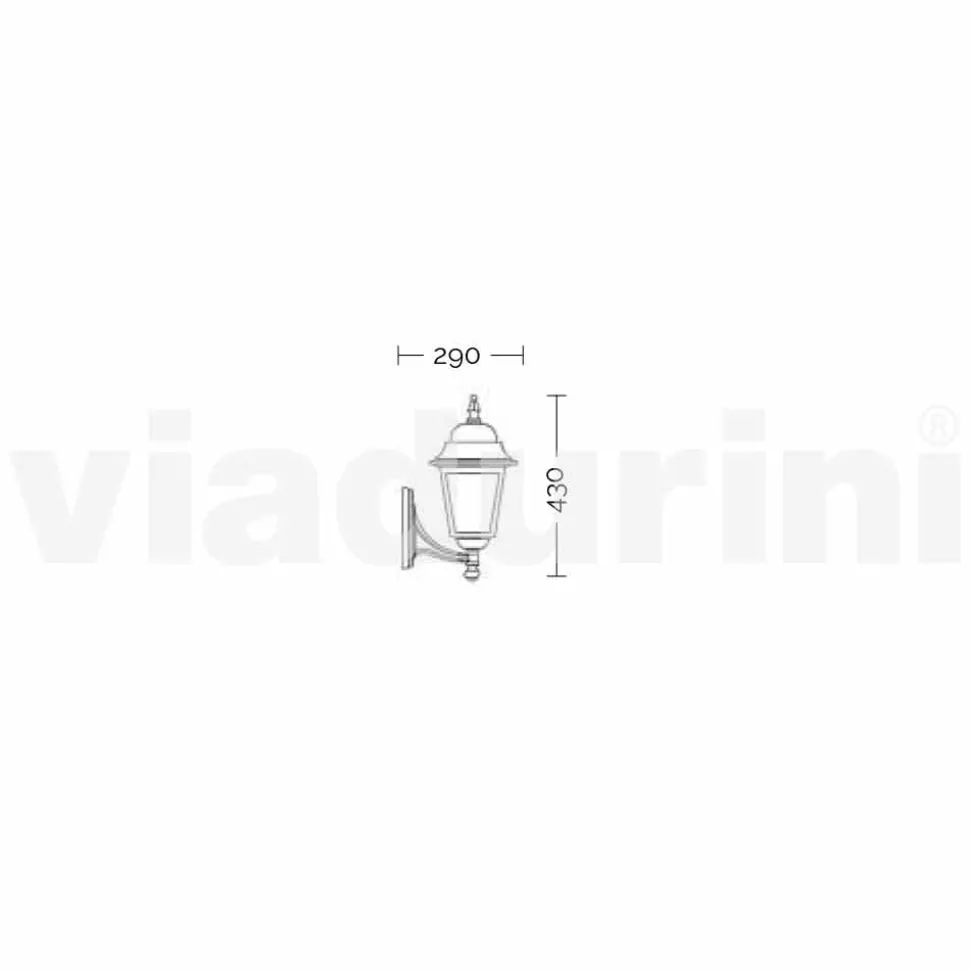 Lanterna da giardino a parete in alluminio made in Italy, Aquilina