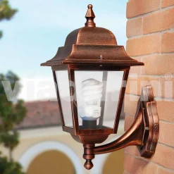 Lanterna da giardino a parete in alluminio made in Italy, Aquilina