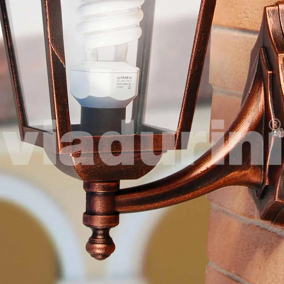 Lanterna da giardino a parete in alluminio made in Italy, Aquilina