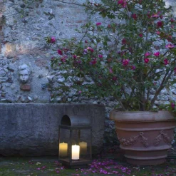 Lanterna da giardino con candela in ferro o ottone Il Fanale