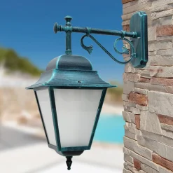 Lanterna da Muro per Esterno in Alluminio e Vetro Sabbiato - Alchimista