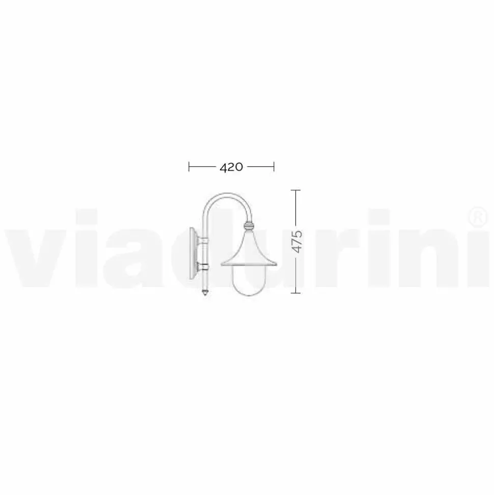 Lanterna da parete da esterno in alluminio bianco made in Italy,Anusca