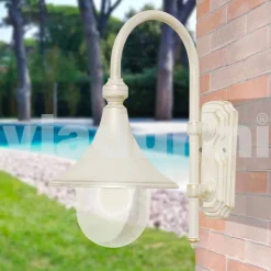Lanterna da parete da esterno in alluminio bianco made in Italy,Anusca