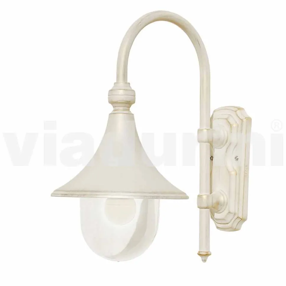 Lanterna da parete da esterno in alluminio bianco made in Italy,Anusca
