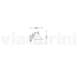 Lanterna per giardino a parete in alluminio bianco made in Italy,Anusca