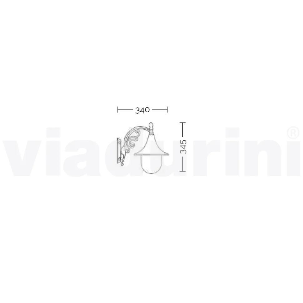 Lanterna per giardino a parete in alluminio bianco made in Italy,Anusca