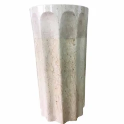 Lavabo a colonna Daisy colore bianco in pietra naturale, pezzo unico