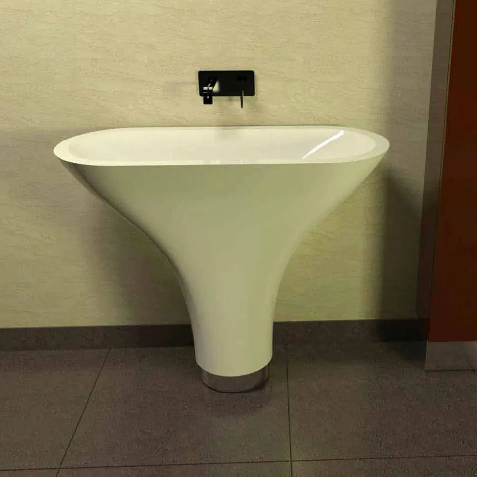 Lavabo a colonna design moderno Flounder made in Italy