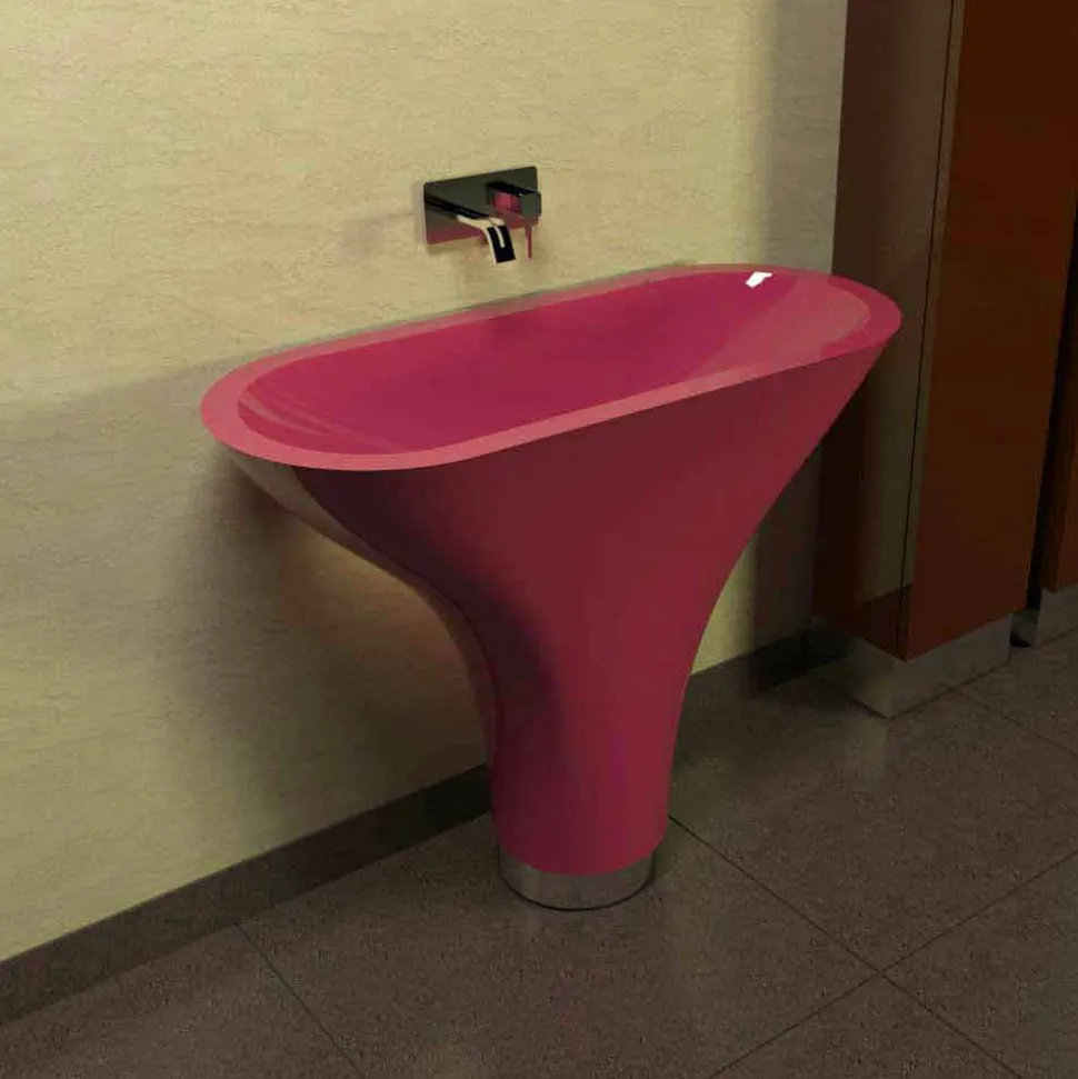 Lavabo a colonna design moderno Flounder made in Italy