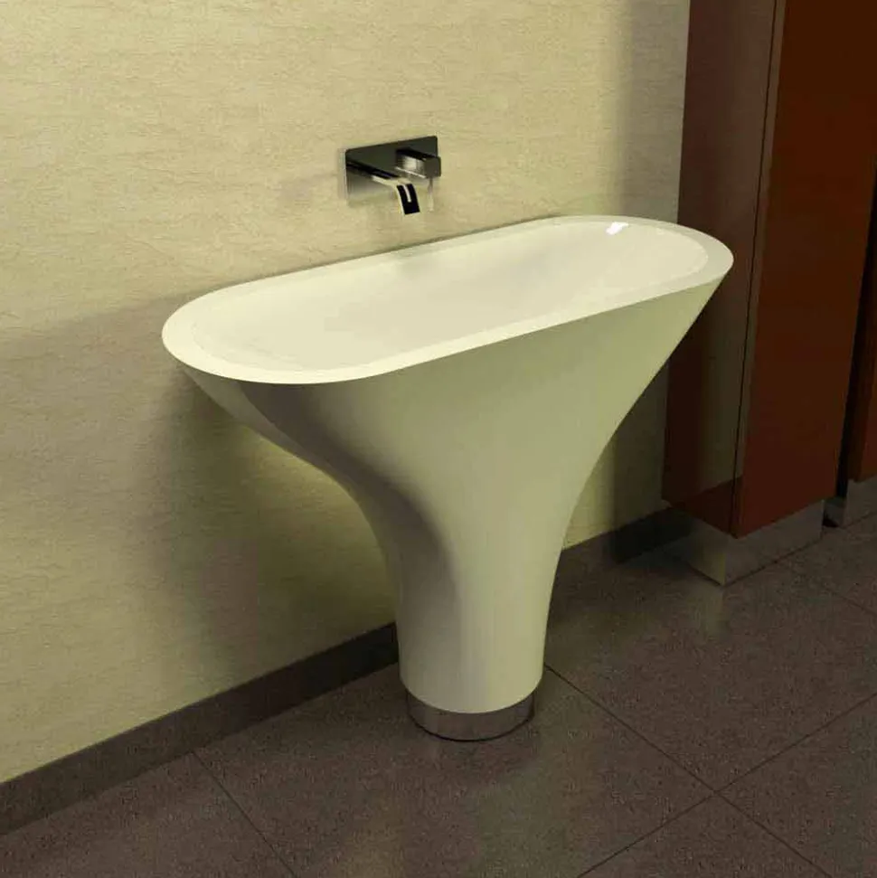 Lavabo a colonna design moderno Flounder made in Italy
