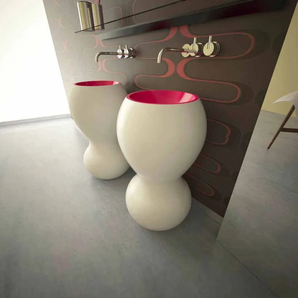Lavabo a colonna design moderno Ariel, fatto in Italia