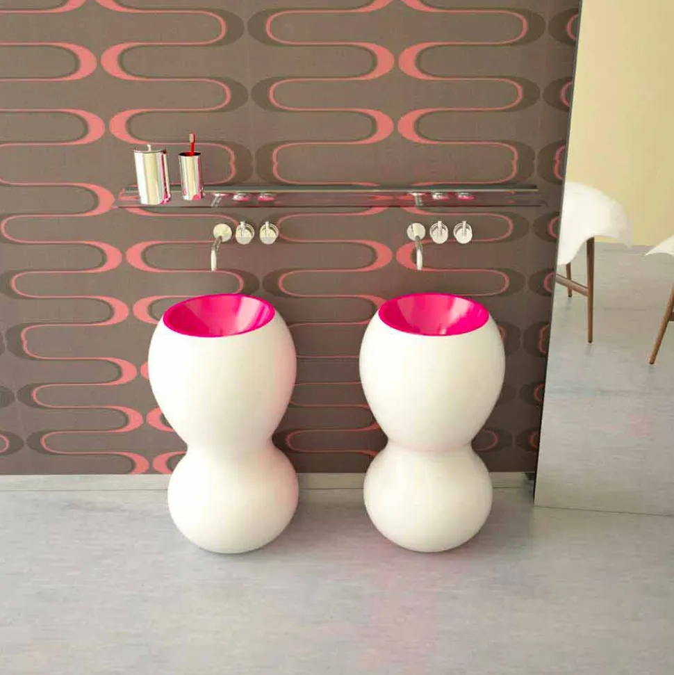 Lavabo a colonna design moderno Ariel, fatto in Italia