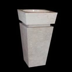 Lavabo a colonna di design in marmo bianco Sire, pezzo unico