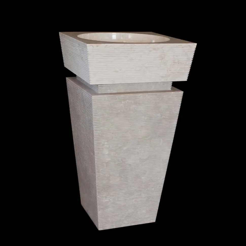 Lavabo a colonna di design in marmo bianco Sire, pezzo unico