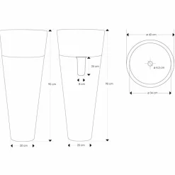 Lavabo a Colonna di Design Moderno in Marmo Nero Lucido - Merlo
