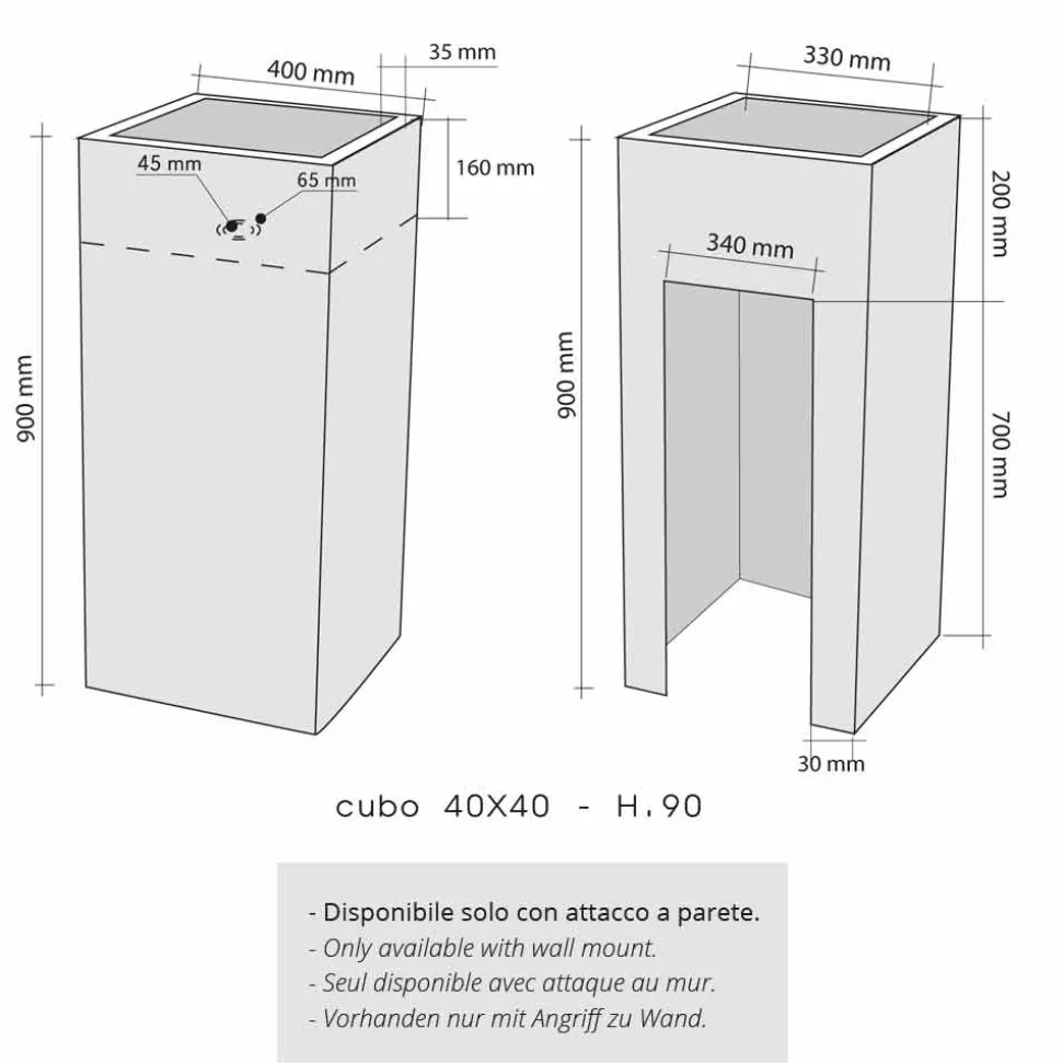 Lavabo a Colonna in Pietra Naturale Nero modello Balik