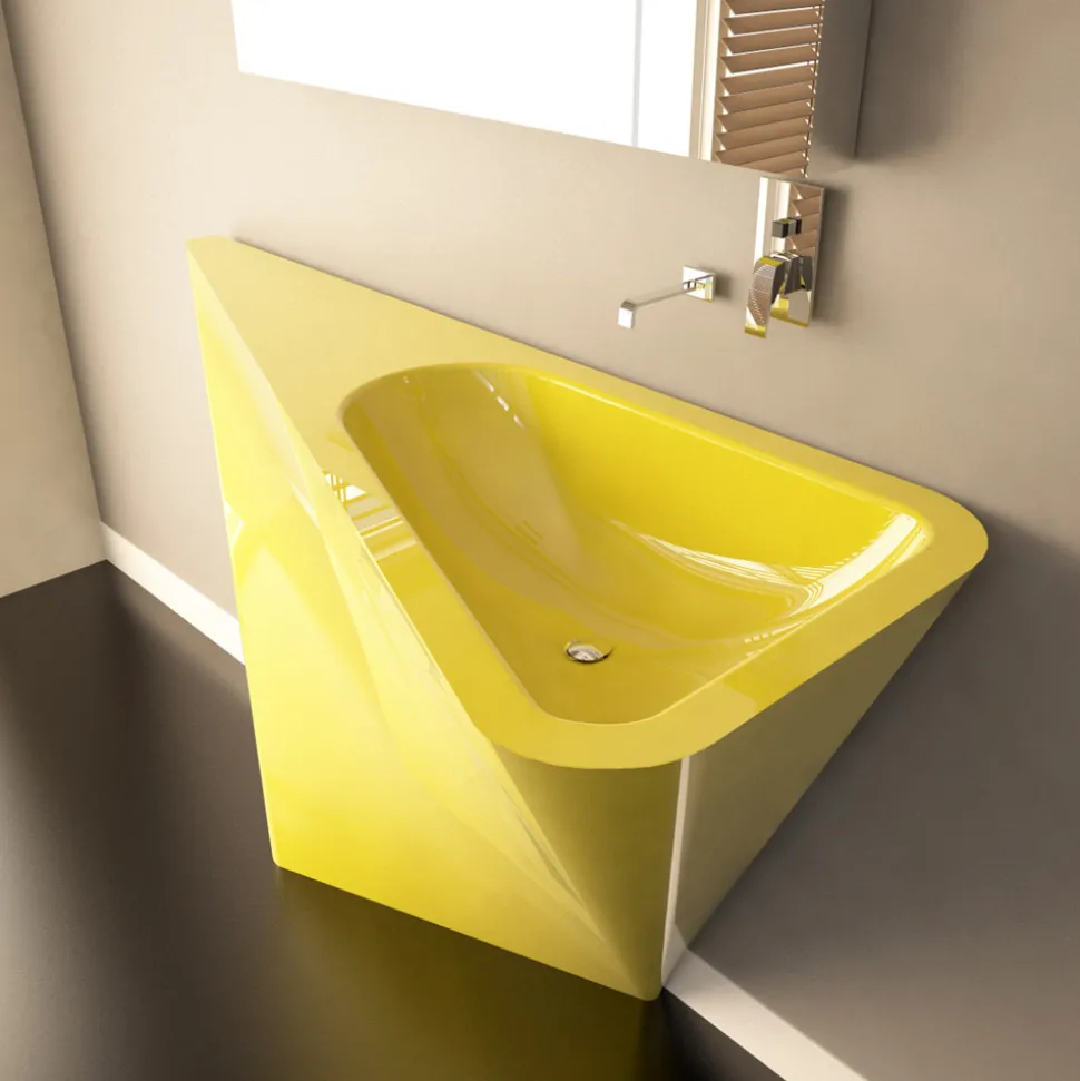 Lavabo a colonna moderno realizzato artigianalmente Mullet