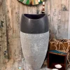 Lavabo a Colonna sferico in Pietra Naturale Nera Gili, elegante e di design