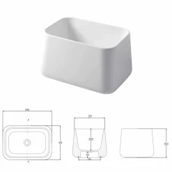 Lavabo Alto da Appoggio Moderno in Ceramica Made in Italy Oliena