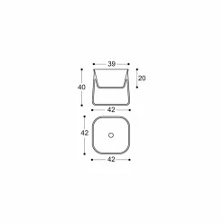 Lavabo Alto Quadrato di Design Moderno da Appoggio in Resina Bianca - Tulyp
