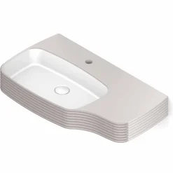 Lavabo a parete in ceramica moderno prodotto in Italia, Amleto