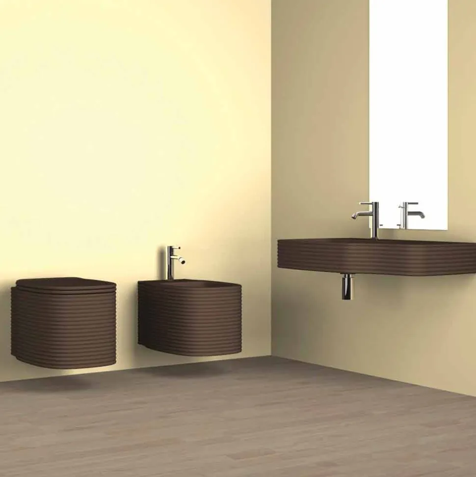 Lavabo a parete in ceramica moderno prodotto in Italia, Amleto