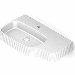 Lavabo a parete in ceramica moderno prodotto in Italia, Amleto