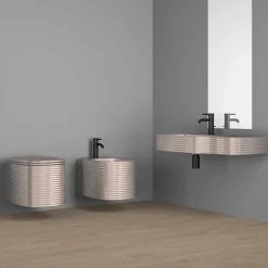 Lavabo a parete in ceramica moderno prodotto in Italia, Amleto