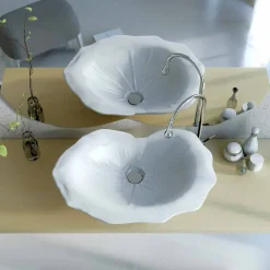 Lavabo appoggio design moderno a forma di foglia Faruglium