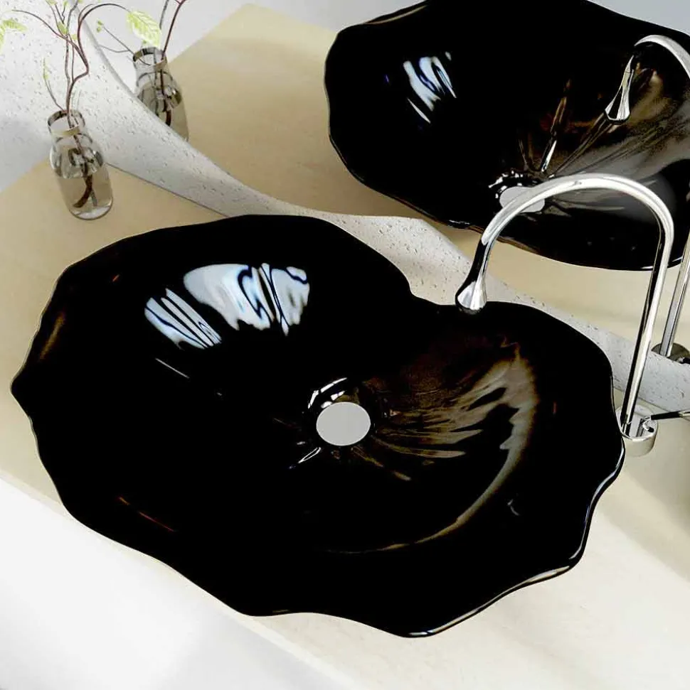 Lavabo appoggio design moderno a forma di foglia Faruglium