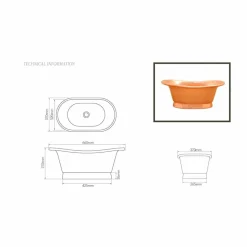 Lavabo appoggio design vintage in rame fatto a mano Calla