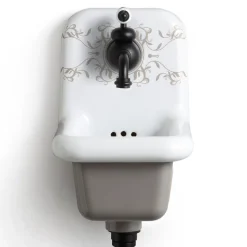 Lavabo a Sospensione in Ceramica a Fantasia Stile Vintage 26 cm - Jordan