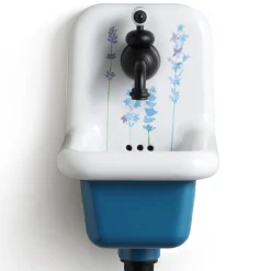 Lavabo a Sospensione in Ceramica a Fantasia Stile Vintage 26 cm - Jordan